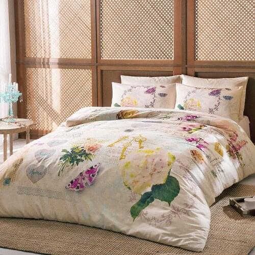 TAC Bedding Claire Satin, Duvet Cover 200 x 220 cm, Mattress Cover 230 x 250 cm, 2 x Pillowcases 50 x 70 cm (Cotton Satin)
