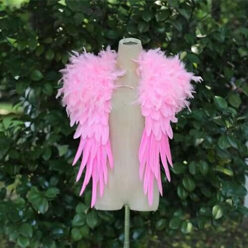 Victoria pink feather angel wings costume white Catwalk photography arm wing props dress adults stage performance