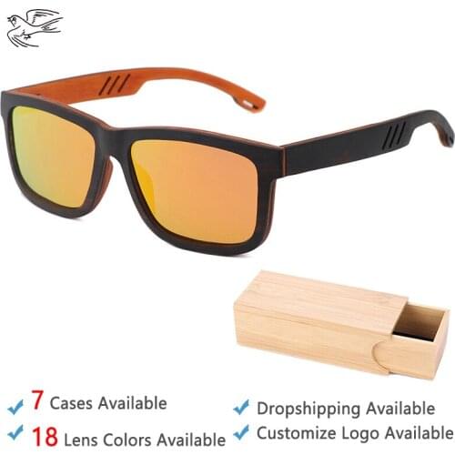 Mirror Wood Style Glasses Shades Sunglasses Wooden Box Logo Black Sunglasses Women 2020 Luxury Brand Polarized Sun Glasses GB128