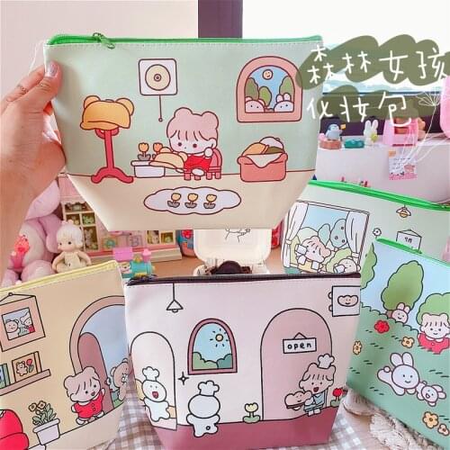 Women Cosmetic Bags Zipper Makeup Bag PU Leather Large capacity Handbag Portable Travel Beauty Wash Organizer Bag Pouch