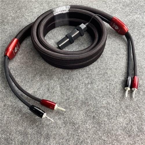 1Pcs Redwood Center Speaker Cable Silver Series 1000 Spade / Banana Plug Carbon 72V DBS