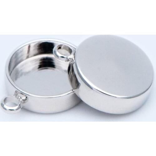 10pcs Silver Tone Bazel Setting ,Blank Settings , Inner 8 / 10/ 12mm, Rhodium Plated Brass Cabochon Setting (GB-1057)