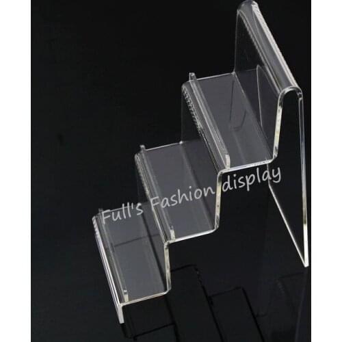 2pcs hot sale three-layers high quality 3MM thickness acrylic wallet display holder cell phone jewelry purse display rack stand