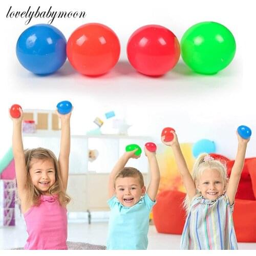 4/5/6pcs Stick Wall Ball Fidget Toy Squash Xmas Sticky Target Ball Stress Ball Decompression Throw Novelty Kids Gift