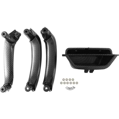 4Pcs Carbon Fiber Car Inner Door Handle Trim Pull Grab Panel Handle For-BMW X3 X4 F25 F26 2010-2016 RHD