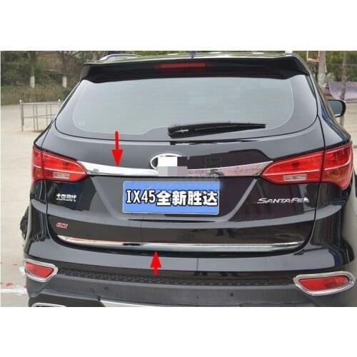 Stainless Steel Accessories Fit For Hyundai Santa Fe Santafe IX45 2013 2014 2015 2016 rear trunk lid cover trim