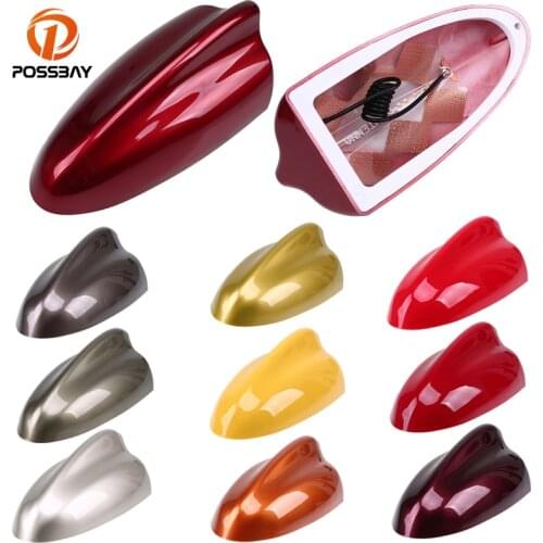POSSBAY Car Roof Shark Fin Antenna AM/FM Auto Radio Signal Amplifier Aerials for Mini Cooper BMW Suzuki Swift Citroen VW Audi
