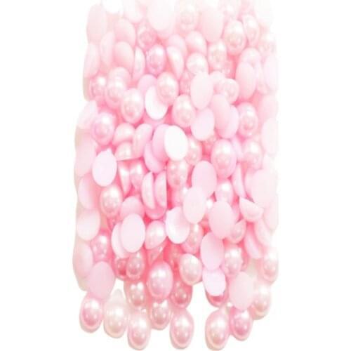 ByOzrasAçık Pink Half Pearl Beads 100 pcs wedding bride mariage хна henna