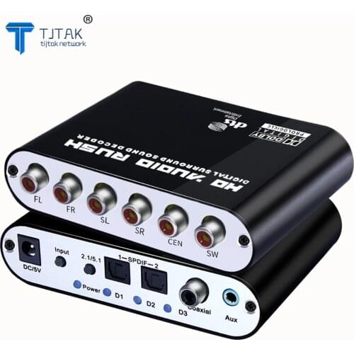 Caldecott 5.1 CH audio decoder SPDIF Coaxial to RCA DTS AC3 Optical digital Amplifier Analog Converte amplifier HD Audio Rush