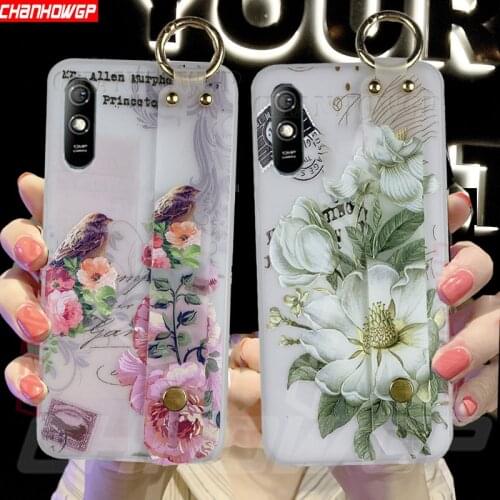 For Xiaomi Redmi Note 9S 9 Pro Max Case Luxury Flowers Wristband Soft Silicone Phone Cases on For Redmi 9 9A 9C Note9 Back Cover