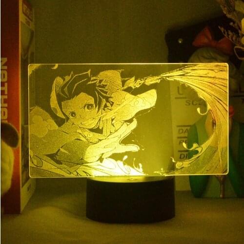 Demon Slayer Anime Figure Kamado Tanjirou 3D Picture Lamps Led Night Lights Cool Gifts RGB Table Colorful Decor Kimetsu No Yaiba