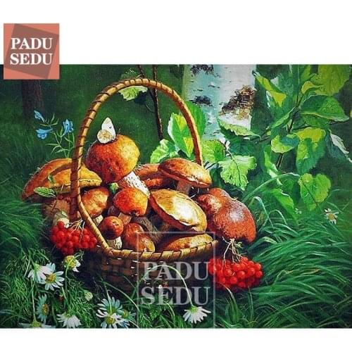 DIY Diamond Painting Kits Still Life Cross Stitch Diamond Embroidery Rhinestones Basket Mushroom Handwork Hobby Home Decor Gifts