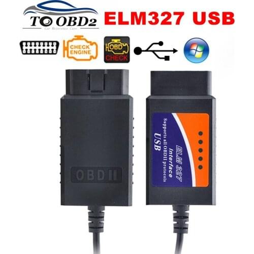 ELM327 USB Cable Plastic V1.5 OBD/OBDII Diagnostic Interface ELM 327 Car Auto OBD2 Code Reader Scanner Supports All Protocols