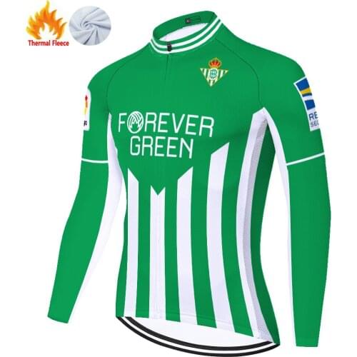 2021 TEAM Green Betis Winter Thermal Fleece 자전거 져지 サイクルジャージ Camiseta Ciclismo Maillot Ciclismo Tricota Ciclismo Hombre
