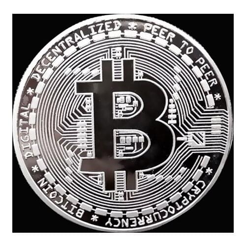 Bitcoin Art Collection Gift Physical Commemorative Card Bitcoin Metal Antique Imitation Commemorative Coin Virtual Coin