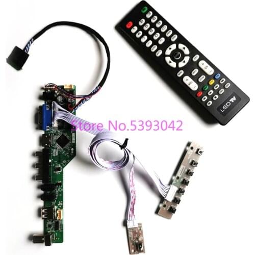 KIT fit B140XW01 V.0/V.1/V.2/V.3/V.5/V.6/V.7/V.8/V.9/V.B LCD 1366*768 VGA+AV+USB LVDS Analog 40-Pin TV control drive board