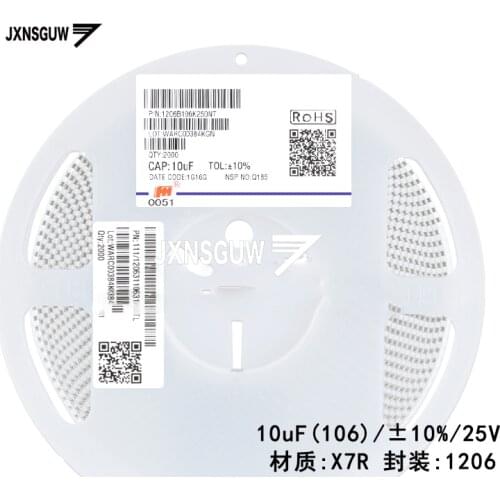 10PCS Chip capacitors 1206 10% 25V X7R 2.2uF 10uF 225 106 FH