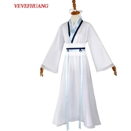 VEVEFHUANG White Snake Cosplay Costumes Madame White Snake Cos Chinese Love Story BaiSuZhen Cos White Long Dress Wig Headwear