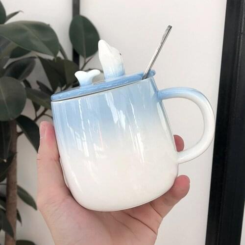 Creative three-dimensional dolphin mug,Drinkware coffee Mugs milk cups,Mugthat can be used as a mobile phone holder