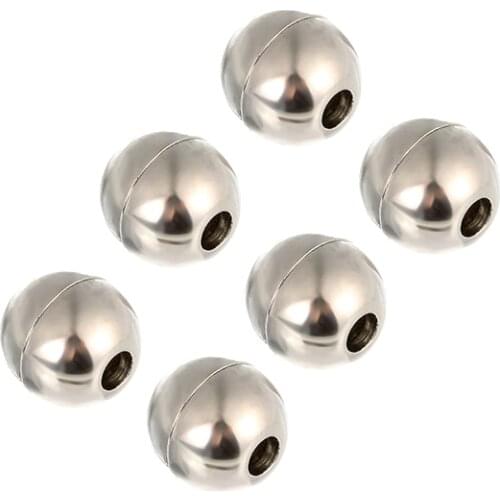 10pcs/lot Round Copper Magnetic Clasps fit 3/4/5/6mm Leather Cords Ropes DIY Bracelet Necklace Connectors Findings