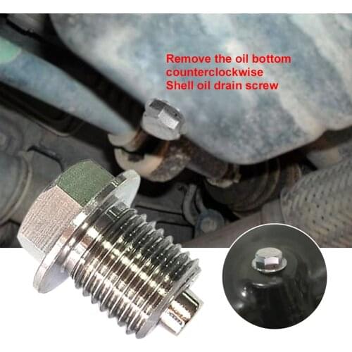 M14*1.5 Magnetic Oil Drain Plug Neo Magnets Oil Drain Sump Nut Drain Bolt, Silver