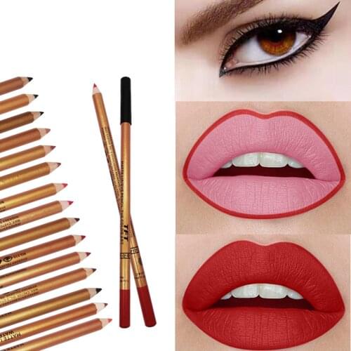 3 Colors Matte Lip Liner Waterproof And Durable Sexy Lipstick Multi-functional Non-stick Cup Pearlescent Lipstick Pencil