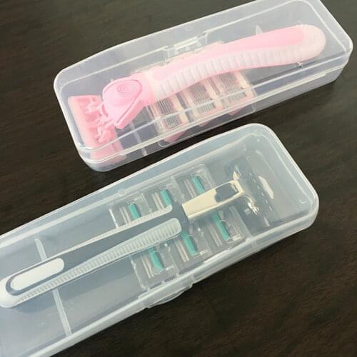Mens Shaver Storage Box Transparent Plastic Razor Blades Holder Portable Travel Razor Case High Quality Shaving Box Containers