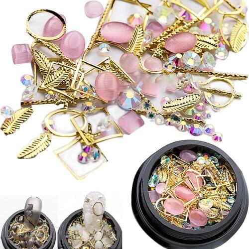 New 3 Color Opal Mixed Micro-drilled Broken Diamond Nail art DIY UV Epoxy Resin Mold Decoration Making Jewelry Finding