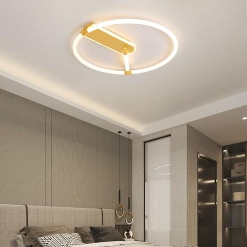 New Modern LED LED Ceiling Lamps With Black Gold Framed For Living Room Decor Bedroom LED Lustres Indoor Home Lighting Fixtures