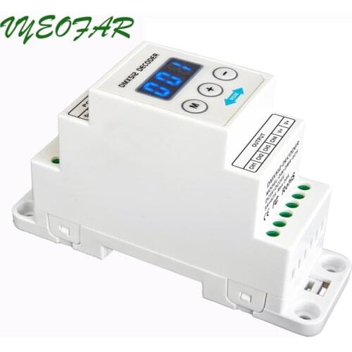 New LED DMX512 Decoder;DC 12V-24V Input;4A*4CH Output 4 Channel DIN Rail 5050 3528 RGB RGBW Strip Constant Voltage DMX Decoder