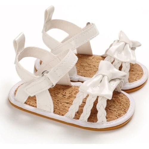 Baby Girl Shoes Leather Sandal Non-Slip Walking Soft-Soled Hollow-out Birthday Gift Bowknot Sneaker Comfortable Fabric