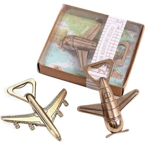 Bottle Opener Keychain Antique Air Plane Beer Jar Openers Retro Airplane Metal Corkscrew Wedding Favors Party Gifts