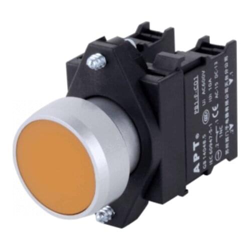 PB1L-11/y 101169050 PB1L metallized flat head combination button 22mm 1NO+1NC