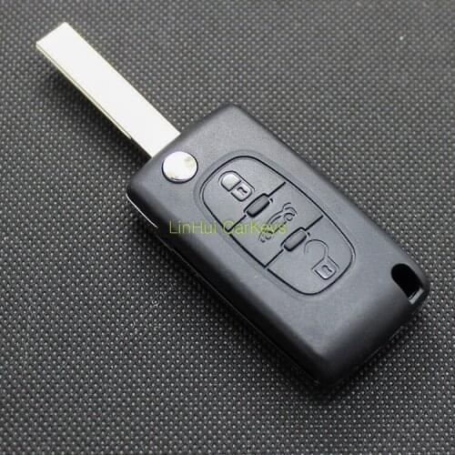 PINECONE Key Case for Citroen Car Key 3 Buttons Remote Key Modified Blank Key Shell Cover 1 Pc Groove Blade With Battery Holder