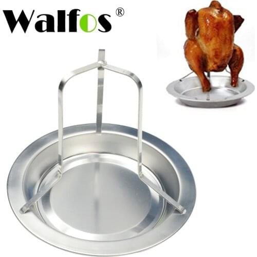 Stainless Steel Chicken Holder Pan Upright Beer Roaster Rack Silver Baking Pan Grilled Roast Rack For Outdoor Camping BBQ