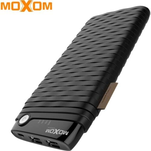 MOXOM Power Bank 10000mAh Portable Charging Powerbank 10000 Slim Poverbank External Battery For Xiaomi Mi9 iPhone Free USB Cable