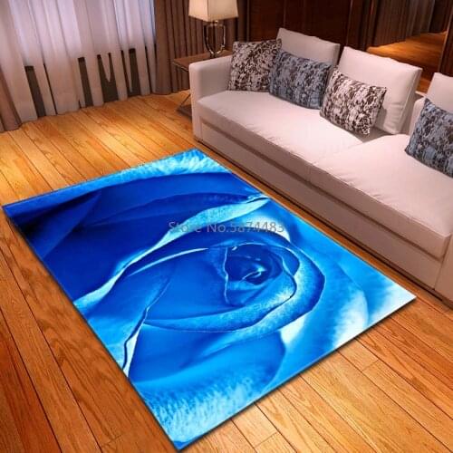 Romantic Valentines Rose Rugs Carpets Soft Flannel Non-slip Bedroom Area Rugs Bedside Mat 3D White Rose Living Room Carpet