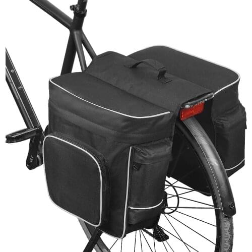 ROSWHEEL 30L Trunk Bag Pannier Cycling Bicycle Black Rear Bicycle Bag Bike Double Side Rear Rack Tail Seat Pannier Outdoor Bag