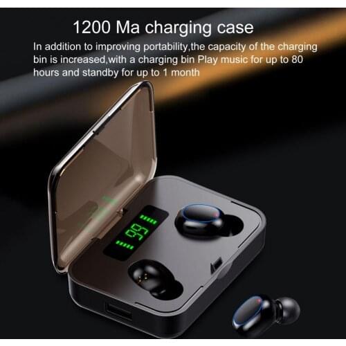 Convenient Universal Wireless Earphones In-ear Touch Bluetooth 5.0 8D Heavy Bass LED Headsets for Sport for xiaomi huawei