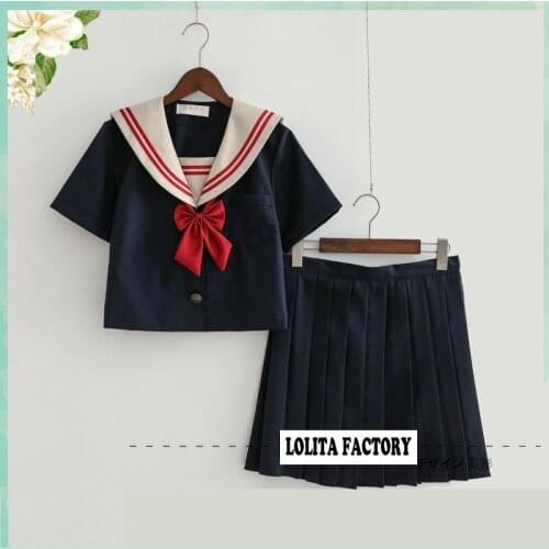 Japanese Orthodox JK Soft Girls Uniform Skirt Milk Tea Collector Two Sailors'Dresses Japanese Uniform Suit NN-S10A