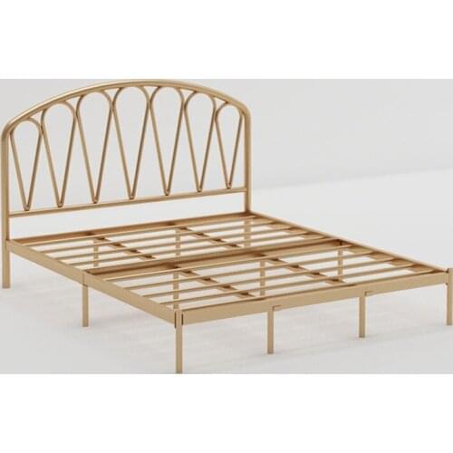 Nordic Modern Iron Bed Frame 100×200CM Double Single Living Room Simple Twin Bed Frame For Adult Teenage Children Iron Bed Frame