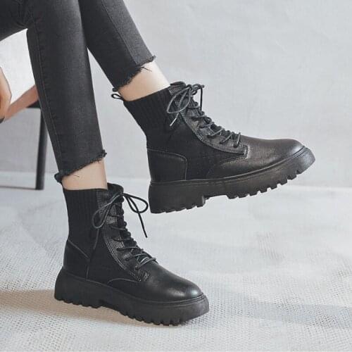 Mesh breathable leisure Sale Winter Boots Women Buckle Flat Ladies Fashion Woman Leather Shoes 2021Large Size 35-40