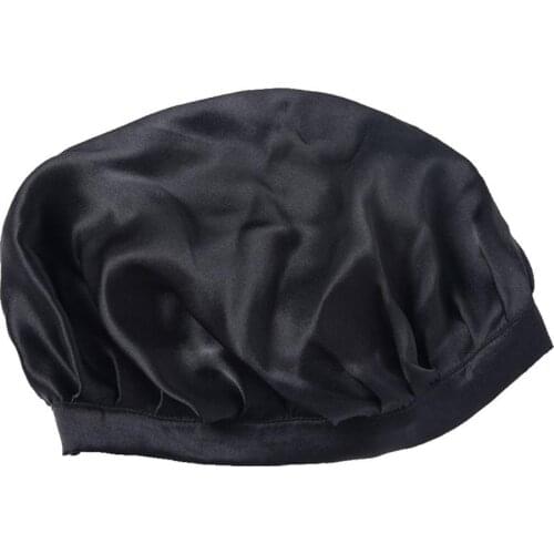 1pc Nightcap Mulberry Silk Solid Color Sleeping Cap Hats Night Cap For Girls Ladies Long Hair Care