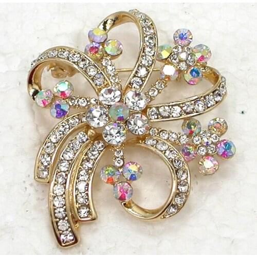 12pcs/lot Wholesale Fashion Brooch Rhinestone Bridal Wedding Flower Pin brooches Jewelry gift C102307