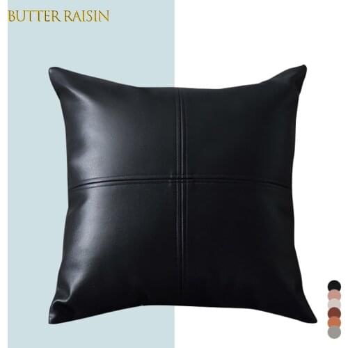 45x45cm PU Soft Leather Pillow Cover With Core Luxury Cushion Cover Decor For Sofa Car Bed Pillowcases Decorative Throw Pillows