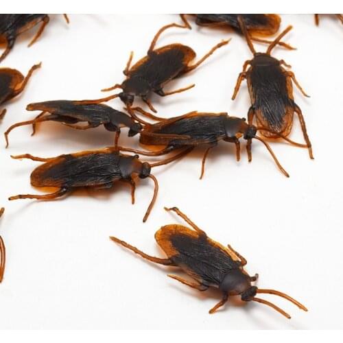 5PC Funny toy Fake Cockroach Novelty Roaches Bugs Realistic Insects Prank Simulation Tricky Disgusting Scary Spoof toy helloween