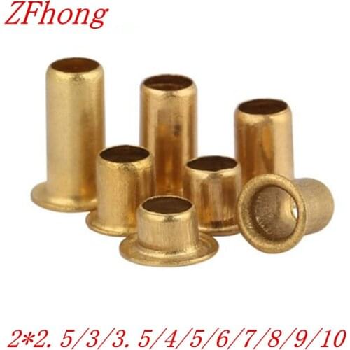 500pcs /lot High Quality M2*2.5/3/3.5/4/5/6/7/8/10 2mm Brand New Copper Hollow Rivet Double-sided circuit board PCB vias nails