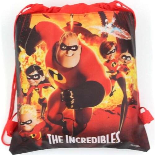 8/16/24/32 pcs The Incredibles Drawstring Bag Boy Travel School Bag Cartoon Backpack Kid Lightweight School Bag Family Gift Bag
