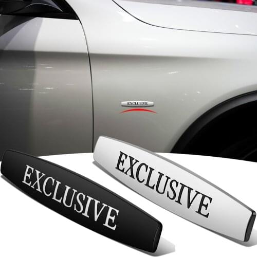 2pcs Car Brand Label EXCLUSIVE Logo Badge Sticker For Mercedes Benz AMG CLA GLA GLB GLC GLE GLS GLK CLS GT SLS Car Styling