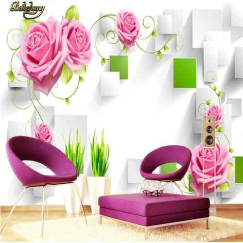 Beibehang Custom Photo Wallpaper Large Wallpaper Wall Sticker 3D 3D Rose Square TV Background Wall papel de parede